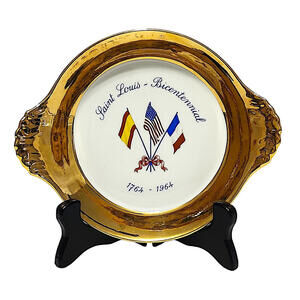 Saint Louis Bicentennial Celebration Porcelaine de Paris Plate 1764 -1964 Vtg